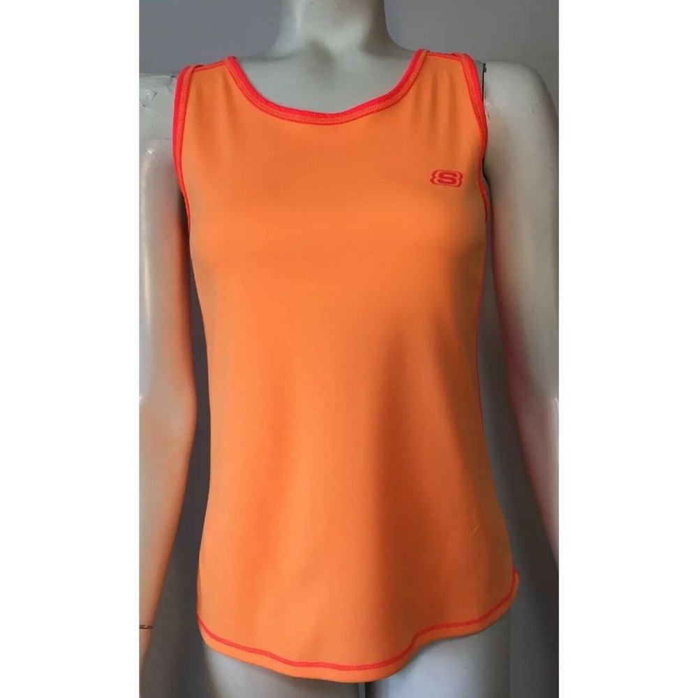Skechers 14/16 Bright Orange Color Block Tank Top